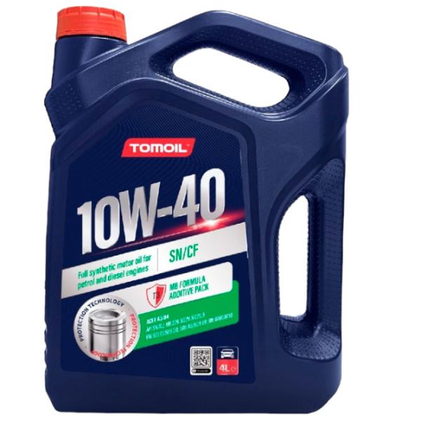 Моторное масло Tomoil 10W40 SN/ CF 10W-40 4 л синтетическое photo 1