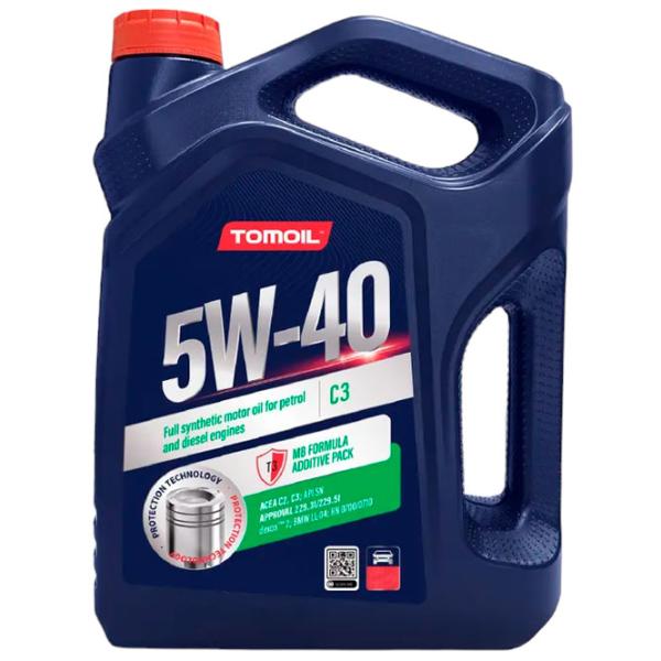 Моторное масло Tomoil 5W40 SN/ CF C3 5W-40 5 л синтетическое photo 1
