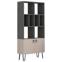 Шкаф с полками Showdeko Bene Bookcase 166см x 80см x 30см/ ЛДСП/ Светлый мокко
