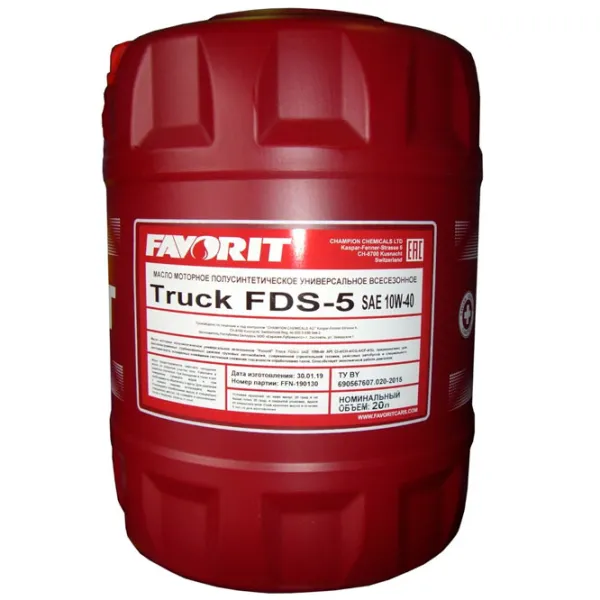 Моторное масло Favorit 10W-40 Truck FDS-5 10W-40 20 л полусинтетическое photo 1 Моторное масло Favorit 10W-40 Truck FDS-5 10W-40 20 л полусинтетическое photo 1