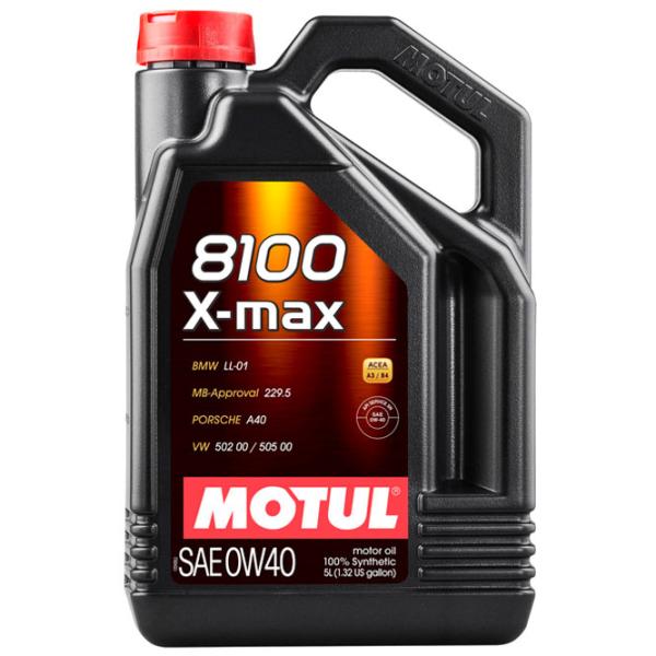 Моторное масло Motul 0W40 8100 X-MAX 0W-40 4 л синтетическое photo 1