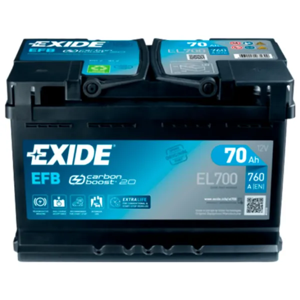 Acumulator auto Exide Start-Stop EFB 760A/ 70 Ah photo 1