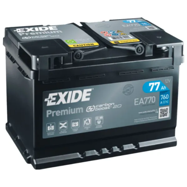 Авто аккумулятор Exide Premium 760A/ 77 Ah photo 1
