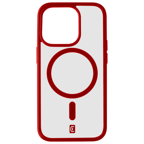 Husă pentru smartphone Apple iPhone 15 Pro Cellularline/ MagSafe Back/ TPU/ Transparent Red photo 1