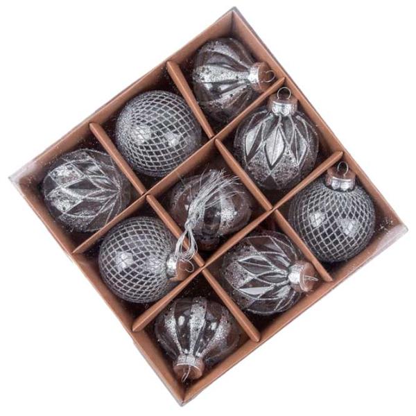 Jucării pentru brad Global Christmas DS11436 8 cm/ Silver photo 1