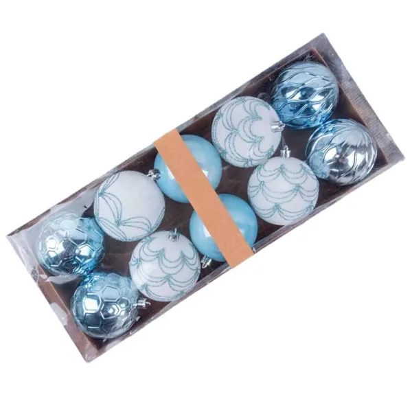 Jucării pentru brad Global Christmas DS11390 8 cm/ Light Blue photo 1