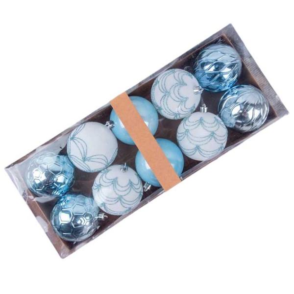 Jucării pentru brad Global Christmas DS11390 8 cm/ Light Blue photo 1