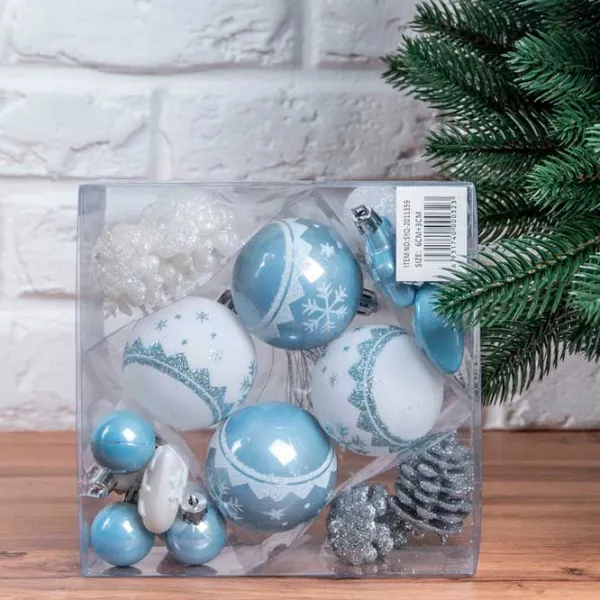 Игрушки для ёлки Global Christmas DS11749 6 см/ Светло-синий photo 1