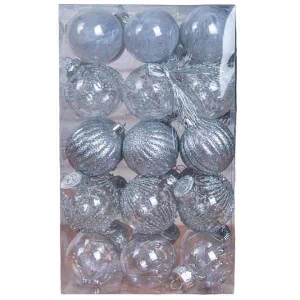 Jucării pentru brad Global Christmas DS11654 6 cm/ Silver photo 1