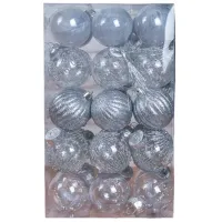 Игрушки для ёлки Global Christmas DS11654 6 см/ Серебристый