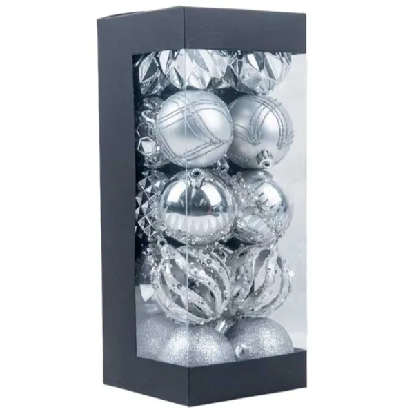 Jucării pentru brad Global Christmas DS11433 6 cm/ Silver photo 1