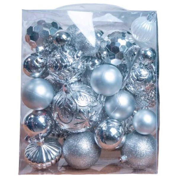 Jucării pentru brad Global Christmas DS11761 8 cm/ Silver photo 1