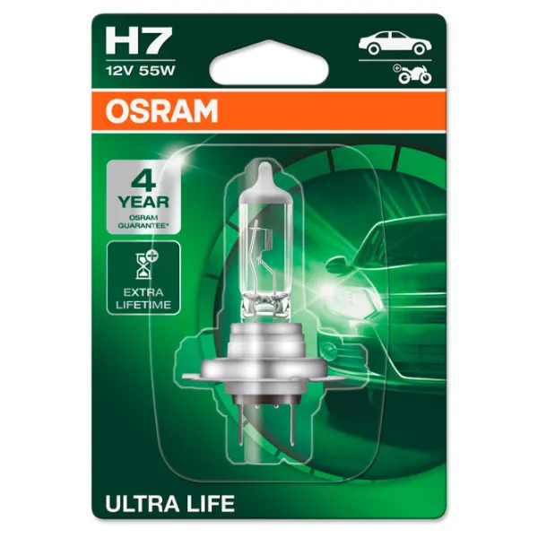 Автомобильная лампа Osram 64210ULT Галоген/ H7/ PX26d/ 55 Вт/ 1500лм photo 1 Автомобильная лампа Osram 64210ULT Галоген/ H7/ PX26d/ 55 Вт/ 1500лм photo 1