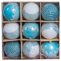 Игрушки для ёлки Global Christmas DS11607 8 см/ Светло-синий