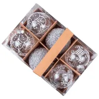 Игрушки для ёлки Global Christmas DS11375 8 см/ Прозрачный