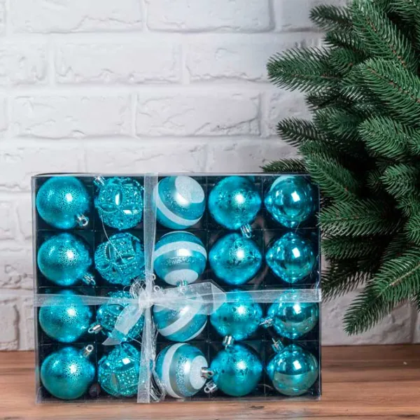 Jucării pentru brad Global Christmas DS11610 6 cm/ Blue photo 1