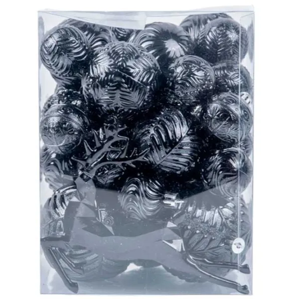 Jucării pentru brad Global Christmas DS11424 8 cm/ Black photo 1