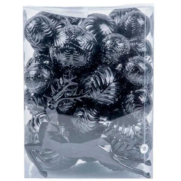 Jucării pentru brad Global Christmas DS11424 8 cm/ Black photo 1