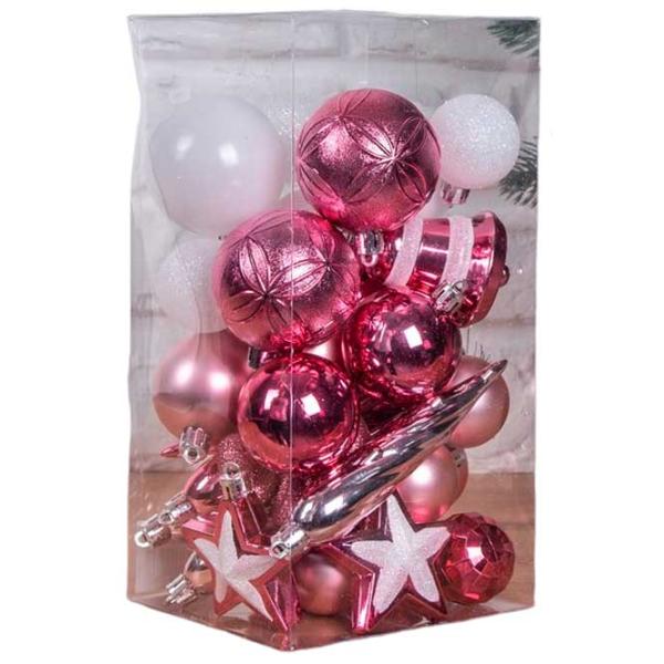 Jucării pentru brad Global Christmas DS11624 6 cm/ Pink photo 1