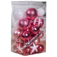 Игрушки для ёлки Global Christmas DS11624 6 см/ Розовый