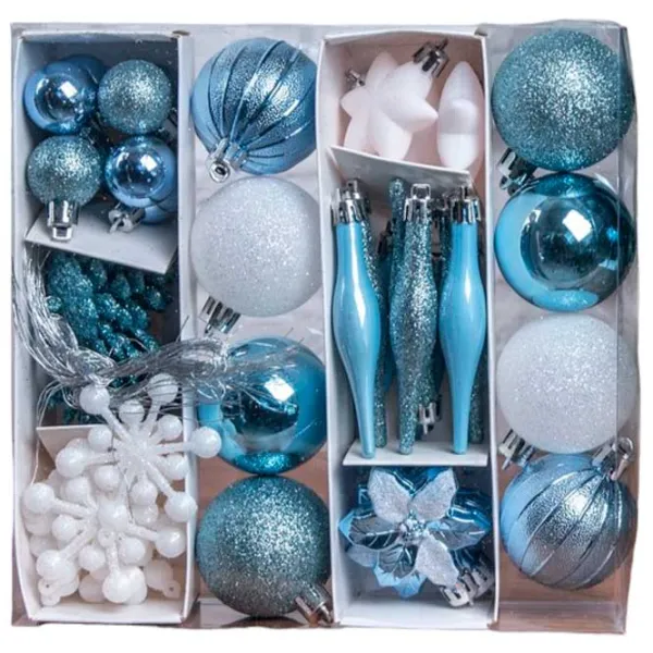 Jucării pentru brad Global Christmas DS11745 5 cm/ Light Blue photo 1