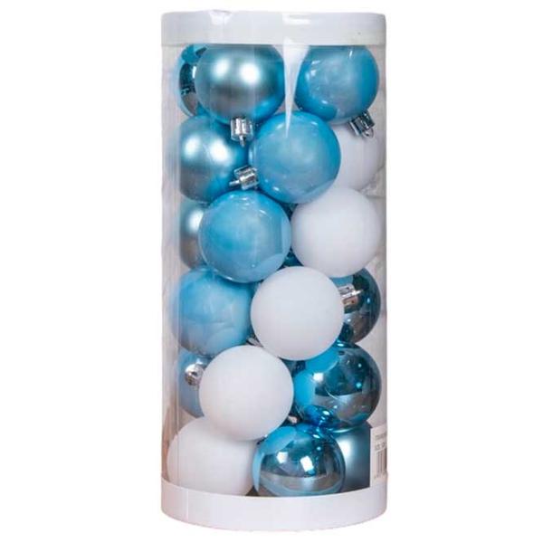 Jucării pentru brad Global Christmas DS11597 5 cm/ White, blue photo 1
