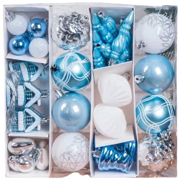 Jucării pentru brad Global Christmas DS11615 6 cm/ Light Blue photo 1