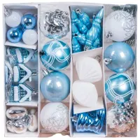 Jucării pentru brad Global Christmas DS11615 6 cm/ Light Blue