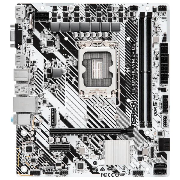 Placă de bază ASRock H610M-HDV/ M.2+ D5 micro ATX/ Intel H610M photo 1