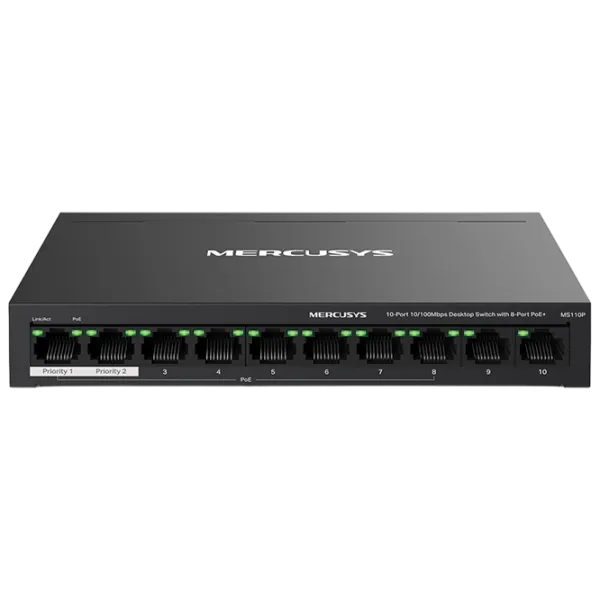 Коммутатор Mercusys MS110P Черный photo 1