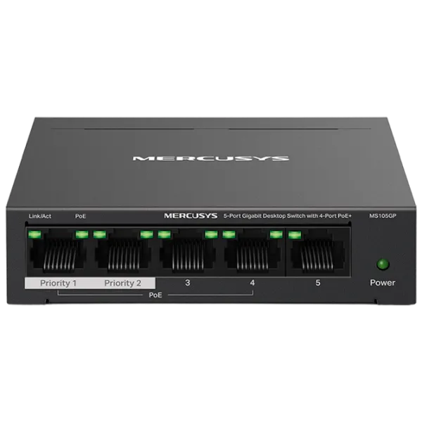 Коммутатор Mercusys MS105GP Черный photo 1