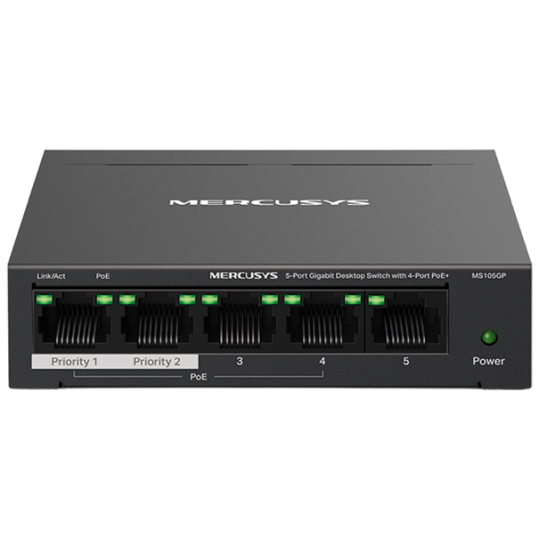 Коммутатор Mercusys MS105GP Черный photo 1