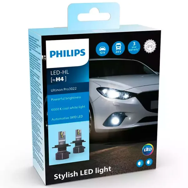 Автомобильная лампа Philips LUM11342U3022X2 светодиодная/ H4/ P43t/ 20 Вт/ 1500лм photo 1