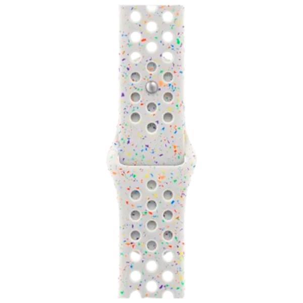 Curelușă Apple Watch 9 Nike Sport Band Fluoroelastomer/ 41 mm/ White Multicolor photo 1
