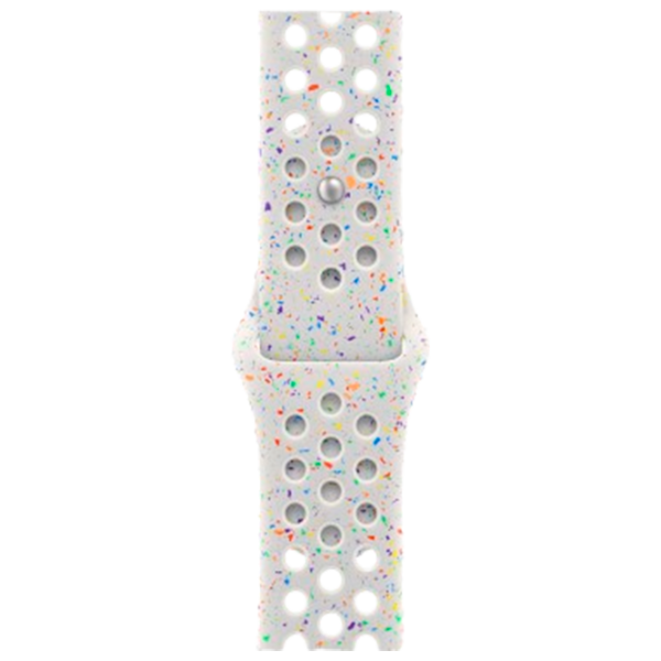 Curelușă Apple Watch 9 Nike Sport Band Fluoroelastomer/ 41 mm/ White Multicolor photo 1