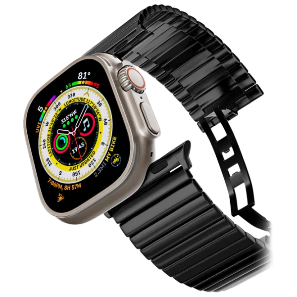 Ремень Apple Watch SE Stainless Steel Нержавеющая сталь/ 42, 44, 45, 49 мм/ Черный photo 1 Ремень Apple Watch SE Stainless Steel Нержавеющая сталь/ 42, 44, 45, 49 мм/ Черный photo 1
