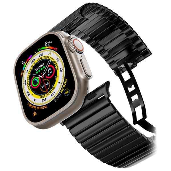 Ремень Apple Watch SE Stainless Steel Нержавеющая сталь/ 42, 44, 45, 49 мм/ Черный photo 1 Ремень Apple Watch SE Stainless Steel Нержавеющая сталь/ 42, 44, 45, 49 мм/ Черный photo 1