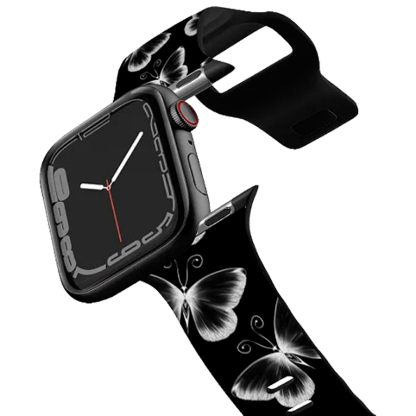 Curelușă Apple Watch Ultra 2 Impact Band Butterfly Pattern 38, 40, 41 mm/ Black White photo 1