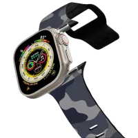 Ремень Apple Watch Ultra 2 Impact Band Camo Blue Grey 42, 44, 45, 49 мм/ Черный Синий