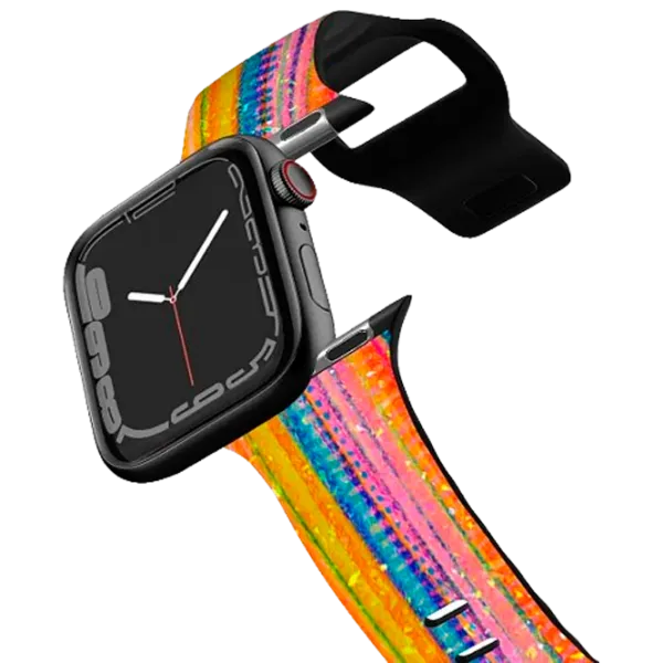 Curelușă Apple Watch Ultra 2 Impact Band Lineation No. 62 by Ingrid Ching 38, 40, 41 mm/ Black Multicolor photo 1