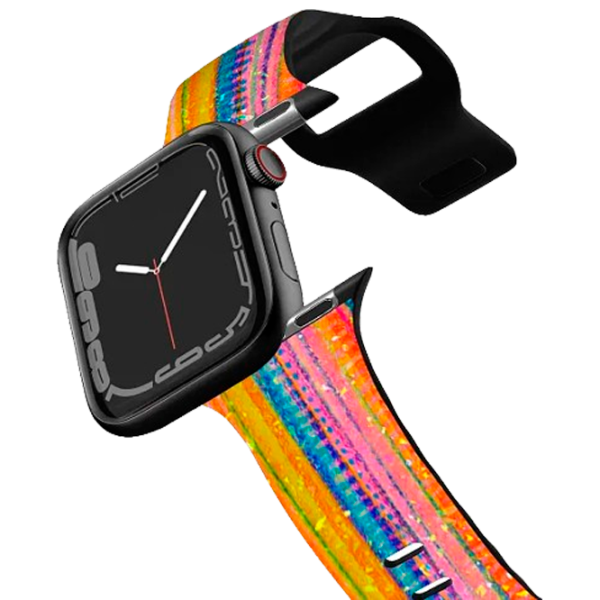 Curelușă Apple Watch Ultra 2 Impact Band Lineation No. 62 by Ingrid Ching 38, 40, 41 mm/ Black Multicolor photo 1