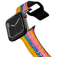Curelușă Apple Watch Ultra 2 Impact Band Lineation No. 62 by Ingrid Ching 38, 40, 41 mm/ Black Multicolor