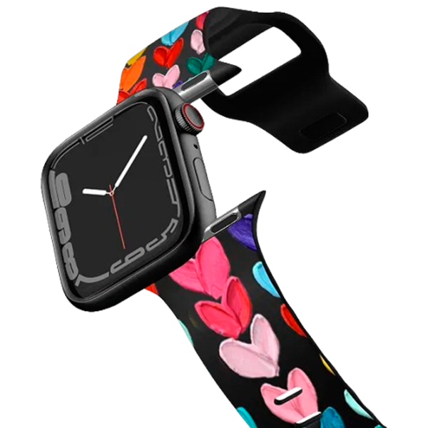 Ремень Apple Watch Ultra 2 Impact Band Clear Polka Daub Hearts 38, 40, 41 мм/ Черный Разноцветный photo 1