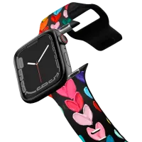 Ремень Apple Watch Ultra 2 Impact Band Clear Polka Daub Hearts 38, 40, 41 мм/ Черный Разноцветный