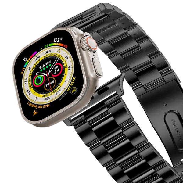 Ремень Apple Watch Ultra 2 Stainless Steel 3-Link Band Нержавеющая сталь/ 42, 44, 45, 49 мм/ Черный photo 1