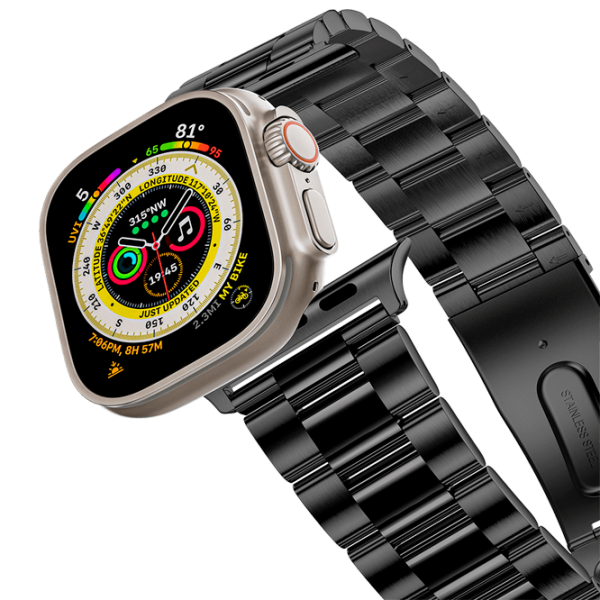 Ремень Apple Watch Ultra 2 Stainless Steel 3-Link Band Нержавеющая сталь/ 42, 44, 45, 49 мм/ Черный photo 1
