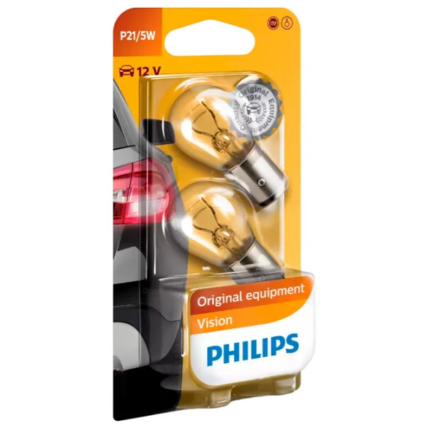 Автомобильная лампа Philips 12499B2 Накал/ P21/ 5/ BAY15d/ 21 - 5 Вт/ 440 лм photo 1