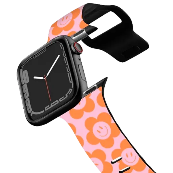 Ремень Apple Watch Ultra 2 Impact Band Happy Floral 38, 40, 41 мм/ Черный Оранжевый photo 1