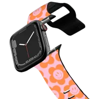 Curelușă Apple Watch Ultra 2 Impact Band Happy Floral 38, 40, 41 mm/ Black Orange