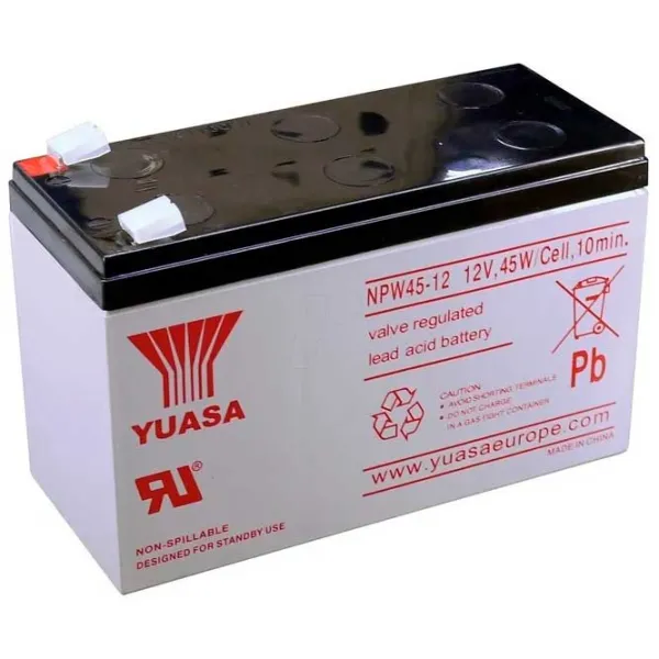 Аккумуляторная батарея для ИБП Yuasa NPW45-12-TW 12 В 7.5 Ач Серый photo 1
